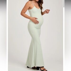 NWT Purple Ribbed Fitted Maternity Maxi Dress